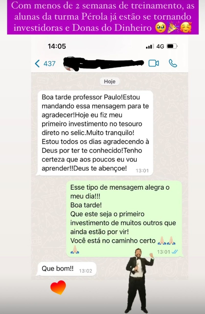Depoimento de aluna — turma Pérola